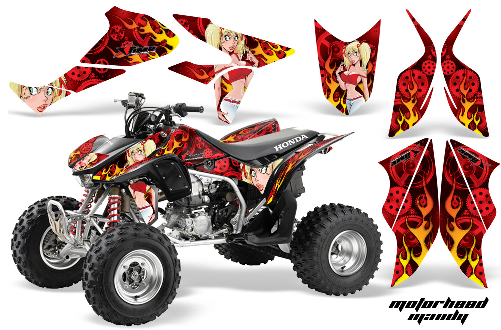 Honda TRX450 Graphics Kit MOTORHEADMANDY RED